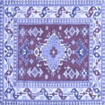 thumbnail image 1 of Ahgly Company Machine Washable Indoor Square Geometric Blue Traditional Area Rugs, 5' Square, 1 of 4