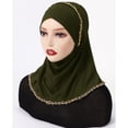 thumbnail image 4 of Comfortable Polyester Hijab with Golden Lace Trim for Women Suitable for Daily Wear and Warm Weather, 4 of 8