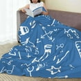 thumbnail image 4 of Stationery Doodle Pattern Throw Blanket, Super Soft Anti-Pilling Flannel Bed Blankets, 50"x40", 4 of 8