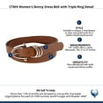 thumbnail image 4 of CTM  Skinny Dress Belt with Triple Ring Detail (Women), 4 of 4