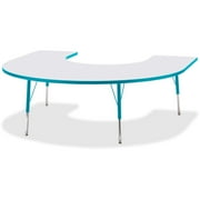 Jonti-Craft Berries Prism Horseshoe Student Table - Laminated Horseshoe-shaped, Teal Top - Four Leg Base - 4 Legs - Adjustable Height - 24" to 31" Adjustment - 66" Table Top Length x 60" Table Top...