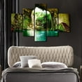 thumbnail image 3 of TISHIRON 5PCS Framed Waterfalls Theme Canvas Wall Art Set,60"x40" Green Tree Forest Nature Landscape Wall Canvas Art Decor, 3 of 7