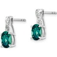 thumbnail image 2 of 14K White Gold Created Alexandrite And Diamond Earrings (Width 5.25) (Length 13.6) - Jbsp, 2 of 5