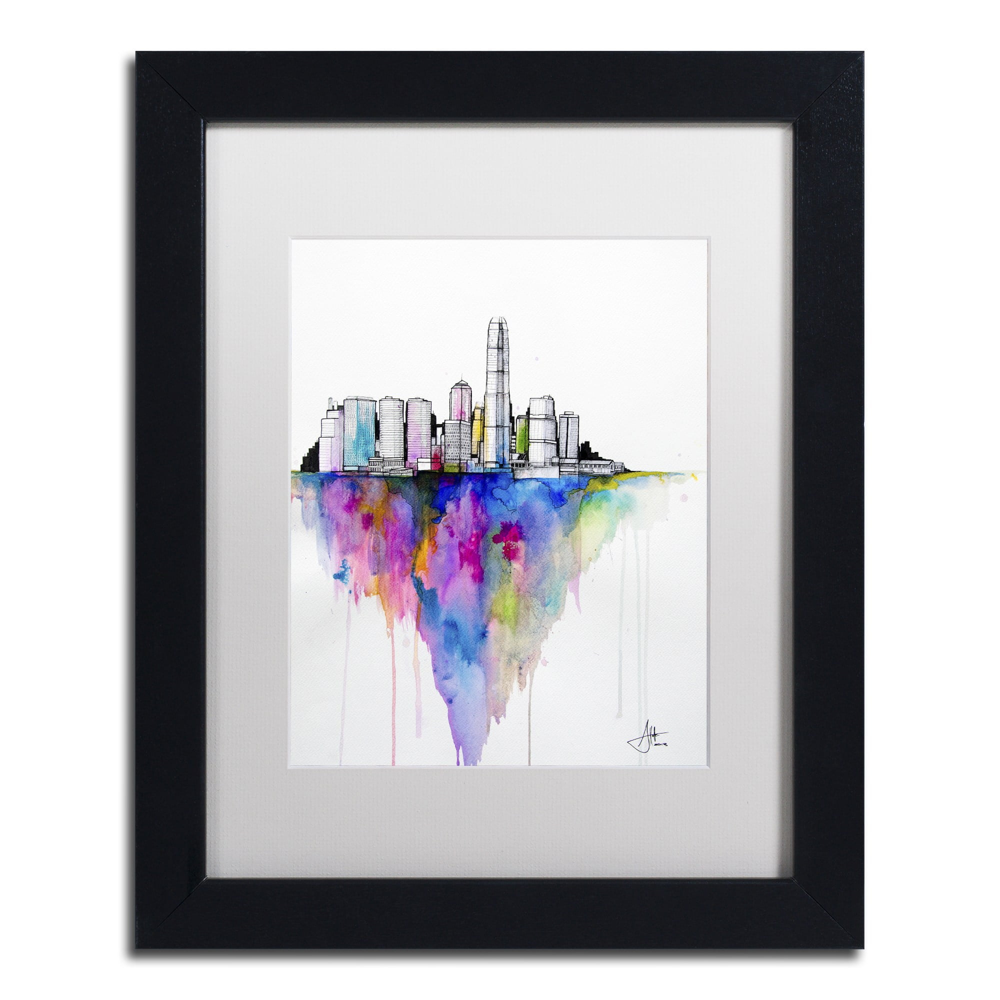 Trademark Fine Art 'Monolith II' Canvas Art by Marc Allante, White Matte, Black Frame
