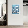 thumbnail image 4 of Bathroom Nautical Wall Art Modern Starfish Anchor Lighthouse Pictures Wall Decor Navy Blue Ocean Home Decor Modern House Decoration Canvas Painting Prints for Bathroom Living Room 12"x16", 4 of 6