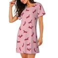 thumbnail image 2 of Disketp Dachshund Dog Puppy para Camisón Corto de Manga Corta para Mujeres, Camisón Cómodo con Escote Redondo, Bonito y Confortable, 2 of 6