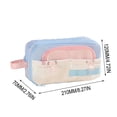 thumbnail image 3 of Blue Large Capacity Multi Layer Pencil Case For Students Office With Color Block Design Fabric Storage Bag 8.3X6.7X2.7 Inch Blue, 3 of 8