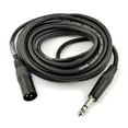 thumbnail image 1 of Pro Balanced Interconnect REAN XLR3 Male to 1/4-Inch TRS 24 AWG Microphone Audio Cable Black (20FT), 1 of 2