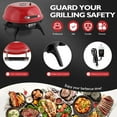 thumbnail image 3 of Indoor/Outdoor Electric Grill, 1600W Portable Removable Stand Grill with Double Layer Design for Countertops, BBQ, Patio & Backyard (Red), 3 of 16