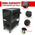 thumbnail image 5 of 3-Tier Foldable Rolling Tool Cart with Steel Pegboard, DIY Detachable Utility Cart for Garage Tool Storage & Organization, 5 of 15