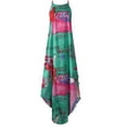 thumbnail image 3 of Ichaunyi Summer Dresses Women Fashion O-Neck Halter printing Sleeveless Casual Slit Loose Long Dress, 3 of 4