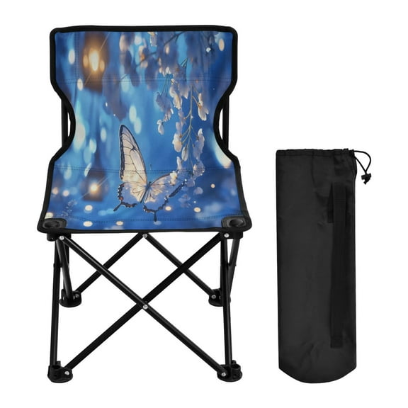 YAZAOO Camping Chairs Modern Butterflies Flowers and Glowing Lanterns Pattern Folding chair