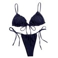 thumbnail image 1 of Womens Swimsuits Three-Point Bikini Skinny Hot Spring with Small Breasts Blue Bathing Suits for Women XL, 1 of 3