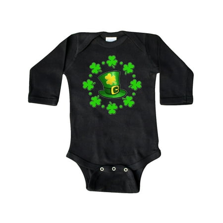 

Inktastic St. Patricks Day shamrocks and hat Gift Baby Boy or Baby Girl Long Sleeve Bodysuit