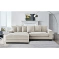 thumbnail image 5 of Miekor Furniture Luxe Oversized Two-Piece Left Facing Sectional Couches for Living Room, 102.4-Inch L Shaped Sofa with Chaise, Upholstered with Corduroy Fabric, Ivory 61993, 5 of 8