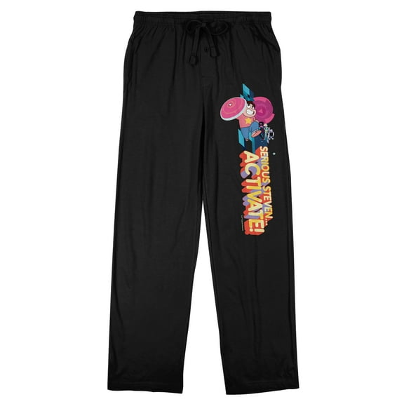 Steven Universe Serious Steven...Activate! Men's Black Sleep Pants-Medium