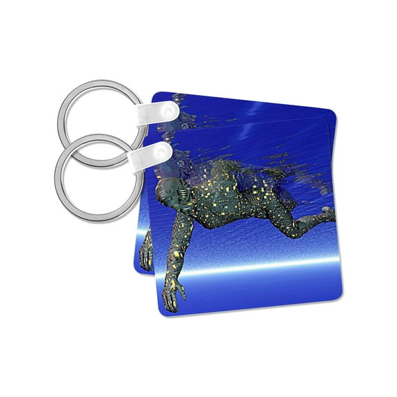 3dRose, Swimming Robot, set of 2 Key Chains