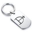 thumbnail image 1 of Stainless Steel Magnesium Alchemy Symbol Dog Tag Keychain Circle Ring, 1 of 2