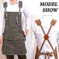 thumbnail image 2 of Tool Apron for Men Women with Adjustable Crosses Back and Multiple Tool Pockets for Mechanic Woodworker Carpenter, 2 of 14