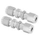 thumbnail image 4 of 2 uds mamparo de compresión 316 accesorio de conector de ajuste de virola doble de acero inoxidable, 4 of 8