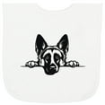 thumbnail image 2 of Inktastic Peeking German Shepherd Baby Terry Cloth Bib, 2 of 3