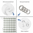 thumbnail image 4 of Sage Green Stripe Shower Curtain, Waterproof Shower Curtains for Bathroom, Modern Simple Geometric White Striped Washable Fabric Bathtub Curtain Set Bath Decor with 12 Hooks 48"x72", 4 of 8