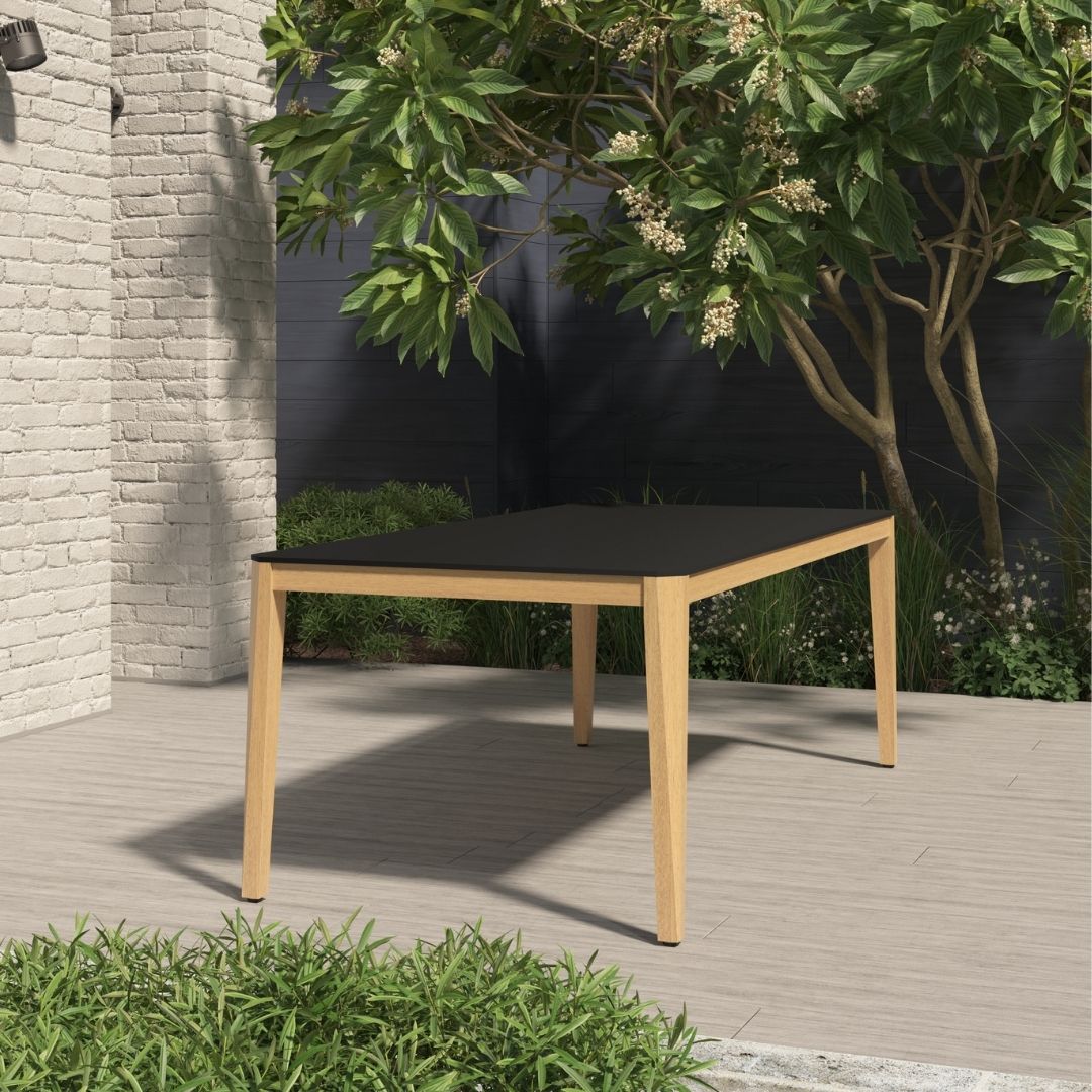Amazonia Verbania Black Eucalyptus Wood 7- Piece Outdoor Dining Set