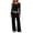 Black, variant on New Fashion Women's Casual Sets Long-sleeved T-shirt Wide-leg Trousers Sportswear Women's Clothing conjuntos de pantalones