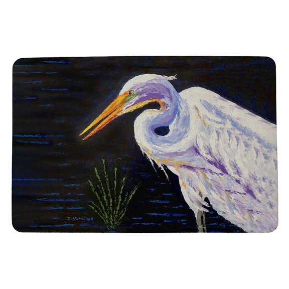 Betsy Drake Interiors Palette Great Egret Door Mat 18x26
