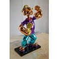 thumbnail image 3 of Nifao Chrome Popeye Cartoon in Purple Shirt on Black Base Resin Statue – Home Decor Sculpture, 9"L x 8"W x 16"H, 3 of 11