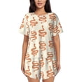 thumbnail image 1 of Balery Hand Drawn Snake Conjunto de Pijama para Mujer con Estampado, Dos Piezas de Manga Corta y Shorts, Ropa de Dormir Suave con Cuello Redondo y Bolsillos-X-Large, 1 of 5