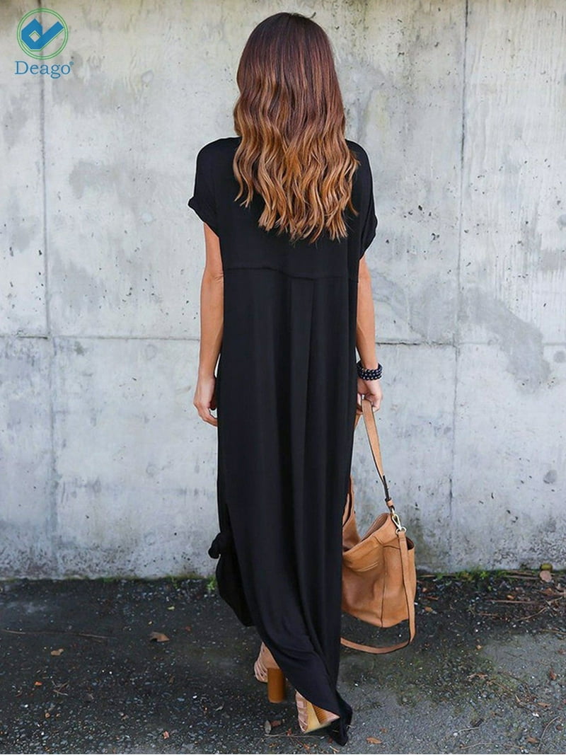 knee length dresses for ladies Josephine | High Neck Short Sleeve Maxi Dress main image 1