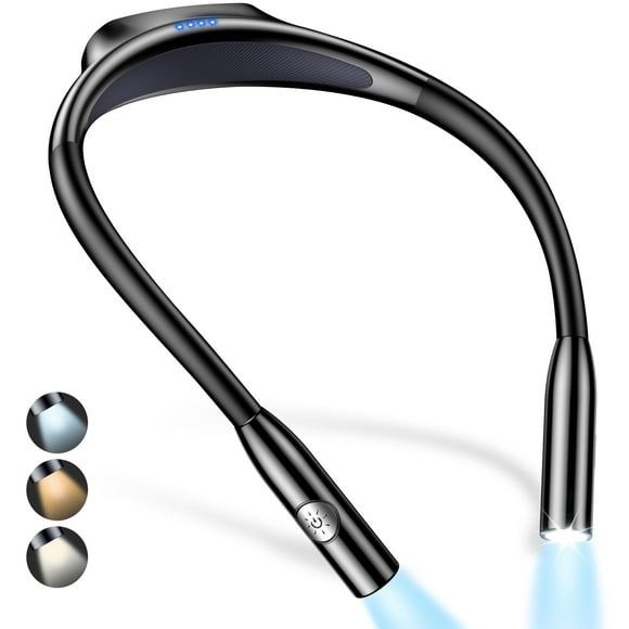 Luz LED de lectura para cuello, granulada, 3 colores, regulable durante más de 80 horas