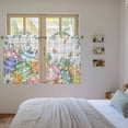 thumbnail image 3 of Easter Eggs Kitchen Curtain for Berdoom Living Room Cafe 45 Inch Length, Spring Flowers Eucalyptus Leaves Wooden Grain Tiers Curtains Light Filtering Drapes Window Treatment 2 Panels 52"Wx45"L, 3 of 8