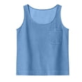 thumbnail image 4 of ClodeEU Women's Solid Color Crew Neck Denin Tank Top, Casual Sleeveless Jean Tops Light Blue,Women's Plus XXL, 4 of 8