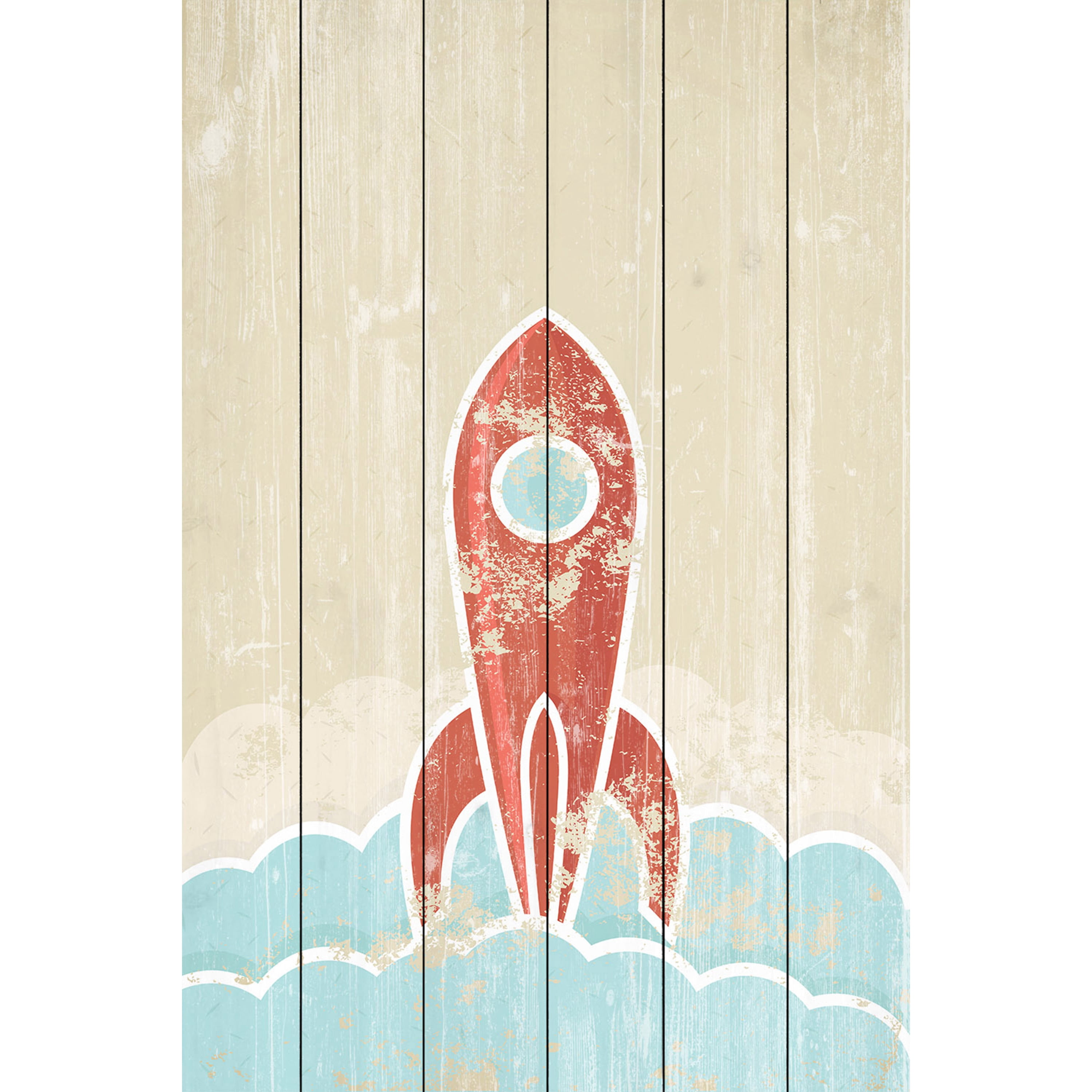 Marmont Hill - "Blast Off" Painting Print on White Wood