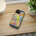 thumbnail image 5 of DistinctInk Hybrid (Acrylic / TPU) Clear Slim Fit Case for Apple iPhone 12 (6.1" Screen) - "Bursting Petals: A Joyful Cartoon Floral Pattern", 5 of 8