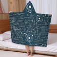 thumbnail image 5 of Math Equations Physics Icons Blue Pattern Hooded Bath Towel，50"x30" for Ages 3 To 12 Kids, Quick Dry Lightweight Soft Microfiber Hood Beach Towel Cover Up for Kids, 5 of 7