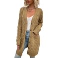 thumbnail image 1 of LAICAIW Womens Cardigan Long Sleeve Cable Knit Sweater Open Front Loose Outwear with Pocket, 1 of 5