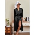 thumbnail image 3 of Ekouaer Silk Robes for Women Long Satin Bride Bridesmaid Wedding Party Robes Lightweight Sexy Sleepwear with Pockets, 3 of 7