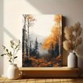 thumbnail image 6 of Qisvanset 12x16 Inch Framed Canvas Wall Art Autumn Fog Forest Vibrant Foliage Rustic Nature Home Wall Decor, 6 of 8