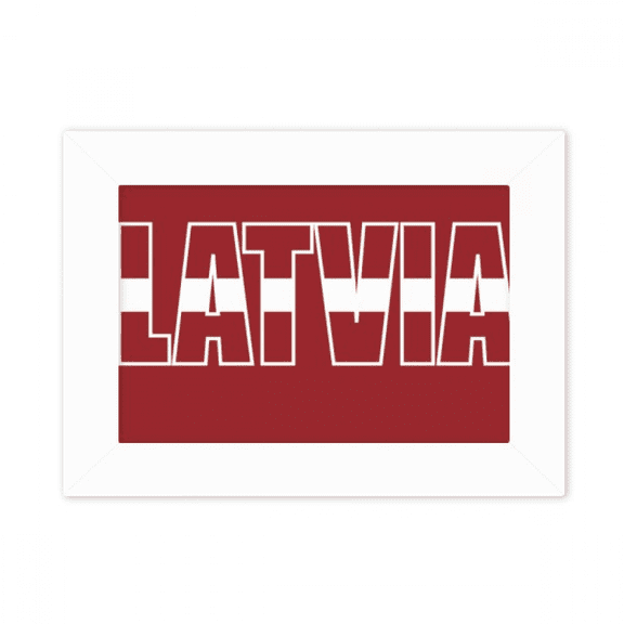 Latvia Country Flag Name Photo Mount Frame Picture Art Painting Desktop 5x7 inch