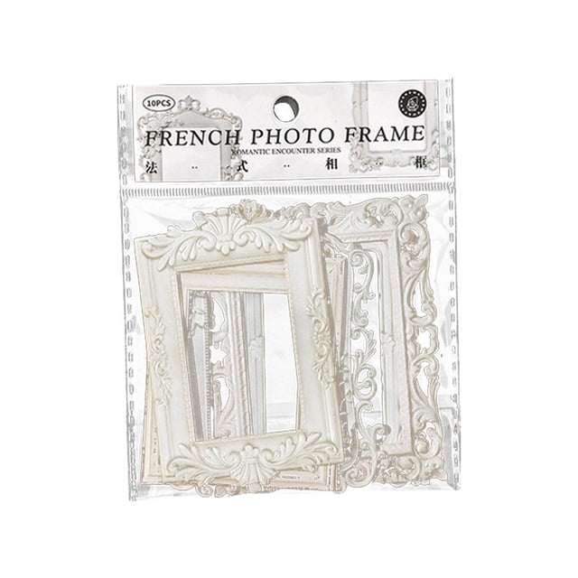 Daily Mix Store FROVOL 10 Pcs Hollow Embossed Photo Frame Material Paper Junk Journal Planner Scrapbooking Craft Paper Vintage Cardstock Decorative