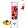 thumbnail image 1 of Portable juice blender, milkshake, fruit and vegetable juice, blender, 480ml, mini USB blender for smoothies, 100 watts, white, 1 of 4