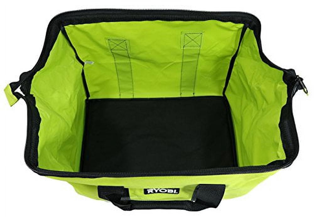 Ryobi Tool Bag Collapsible Contractor's with Full Top Zipper, Green