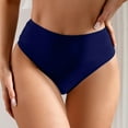 thumbnail image 2 of Kedxroy Women's High Waisted Bikini Bottom Tummy Control Ruched Bathing Suit Swim Bottom-Navy,L, 2 of 6