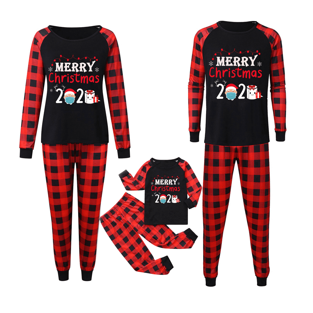 Matching Couples Christmas Pajamas Sets Long Sleeve TShirt and Long