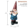 thumbnail image 4 of Alpine Corporation 12" Tall Outdoor Hunting Garden Gnome with Blue Shirt Yard Statue, Multicolor, 4 of 12