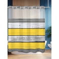 thumbnail image 4 of Coastal Style No Hook Shower Curtain and Liner Set Retro Gray Yellow Stripes Wood Texture Shower Curtains with Snap-in Liner & See Through Top Window Hotel Style for Bathroom Decor 72x78 Inch, 4 of 8