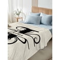 thumbnail image 5 of Letter J Flat Sheets Only Twin XL Size, Soft Breathable Bed Top Sheets for Mattress, Monogram Words Luxury Bedding Flat Sheets for Home Hotel Bedroom Bed Protection, 5 of 9